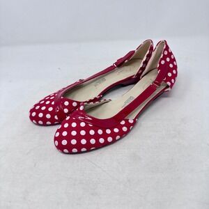 Vintage Softwear Beacon Red Polka Dot Flats 10M Retro Rockabilly Pinup Mod Shoes